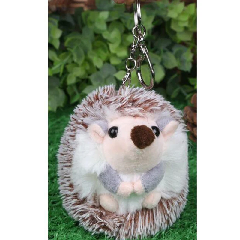 Cute Plush Pompon Hedgehog Animal Keychain Bag 10cm Mobile Phone Pendant Keyring