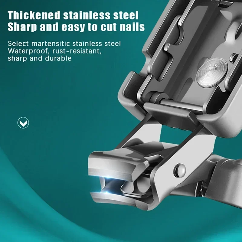 Chaveiro de bagagem requintado dobrável cortador de unhas de aço inoxidável cortador de unhas rotativo aparador de manicure