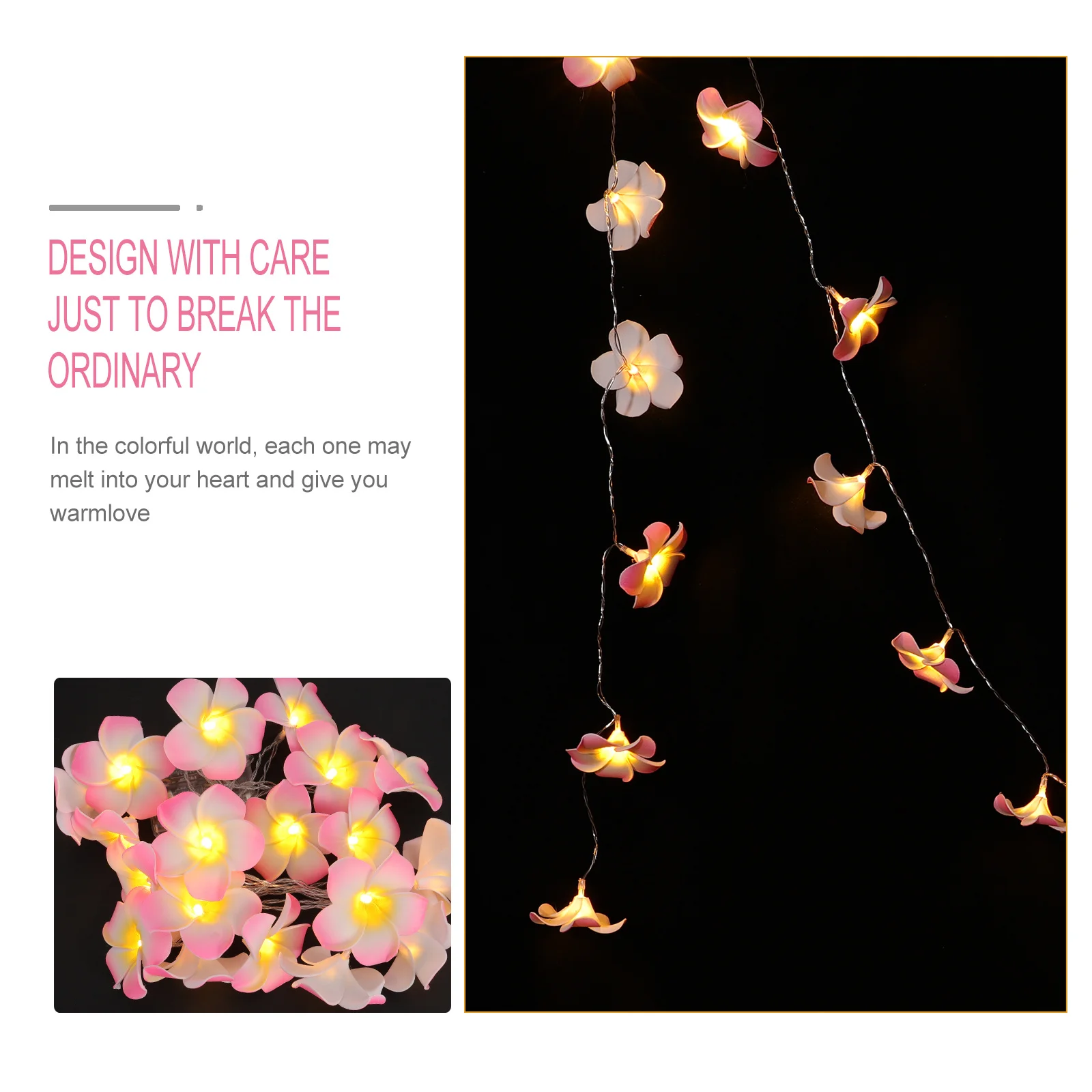 

1 set 1 Set Led Plumeria Design Warm Fairy String Lights For Party Garden Wedding Decorations Holiday Event Party Supplies