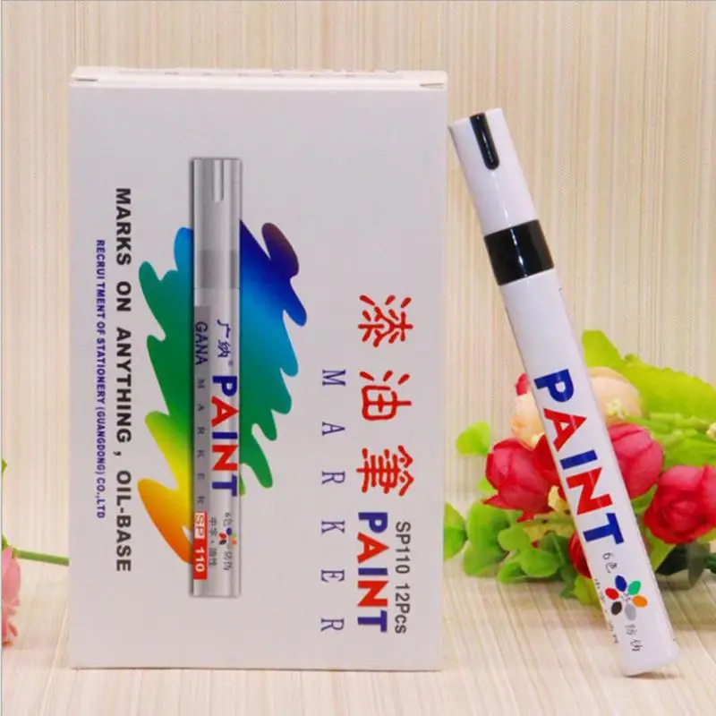 Paint Pen For Car Tires 12pcs Tire Ink Paint Markers Tire Lettering Pens Oil Based Ink For Car Vehicle Motorcycle Tyre