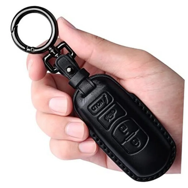 

A+ for Mazda Leather Key Fob Cover with Keychain Compatible with Mazda 3 6 Black
