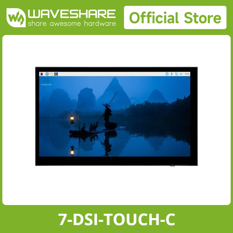 Waveshare 7inch DSI Capacitive Touch Display for Raspberry Pi 5/CM5, 1024×600, IPS Panel, 5-Point, Supports Backlight Adjustment
