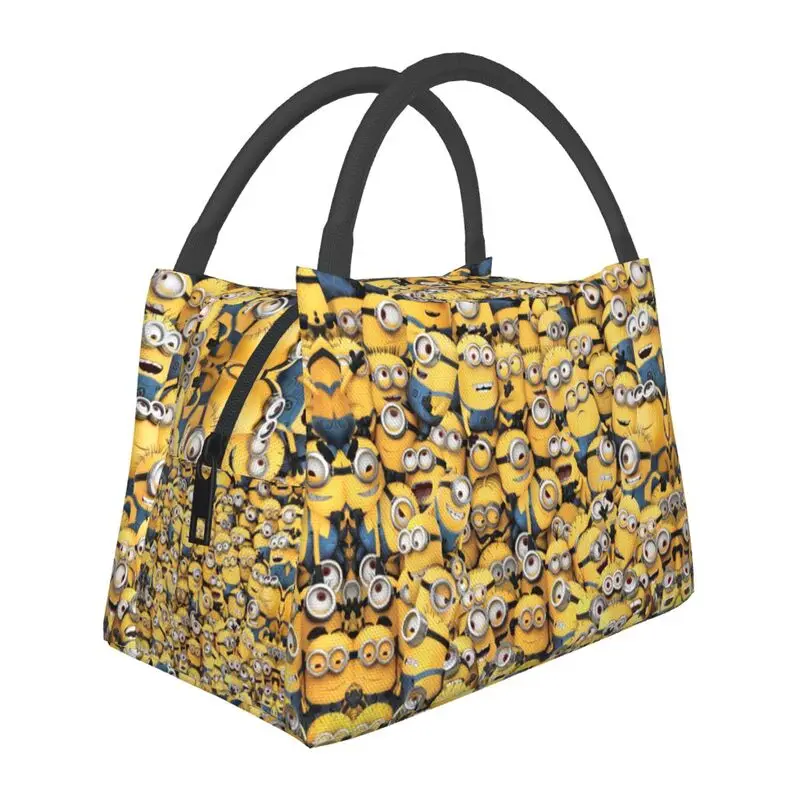 

Animated Comedy Movies Minions Insulated Lunch Tote Bag for Women Portable Thermal Cooler Food Lunch Box Work Travel