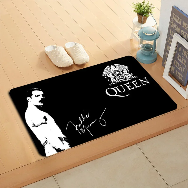 Queen Band Freddie Mercury Doormat Floor/Bath/Kitchen/Beach Mat Flannel Sponge Fabric 3D Printed Shaggy Decoration For Bedroom