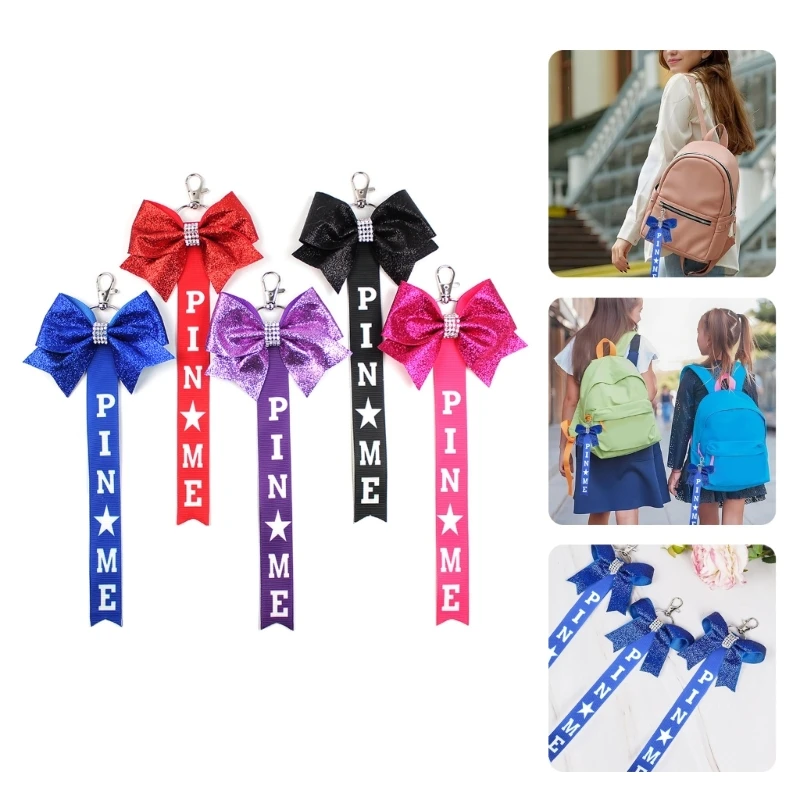 

10ocs Cheerleader Bows Pendant Keychains Bowknot Keyring Bag Accessory Stylish Backpacks and Keys Accessories