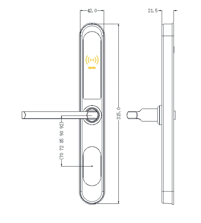 Hotel keyless digital rfid security door locks for hospitality