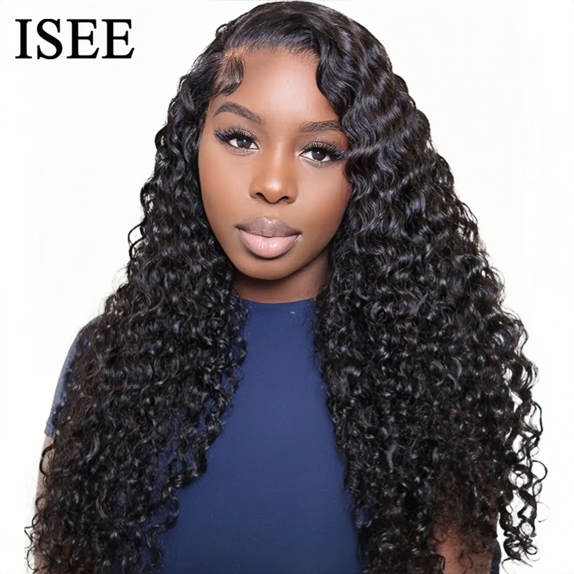 ISEE HAIR Brazilian Water Wave Wig 13x6 HD Lace Frontal Wig For Women 13x4 Lace Front Wig Lace Closure Curly Human Hair Wig