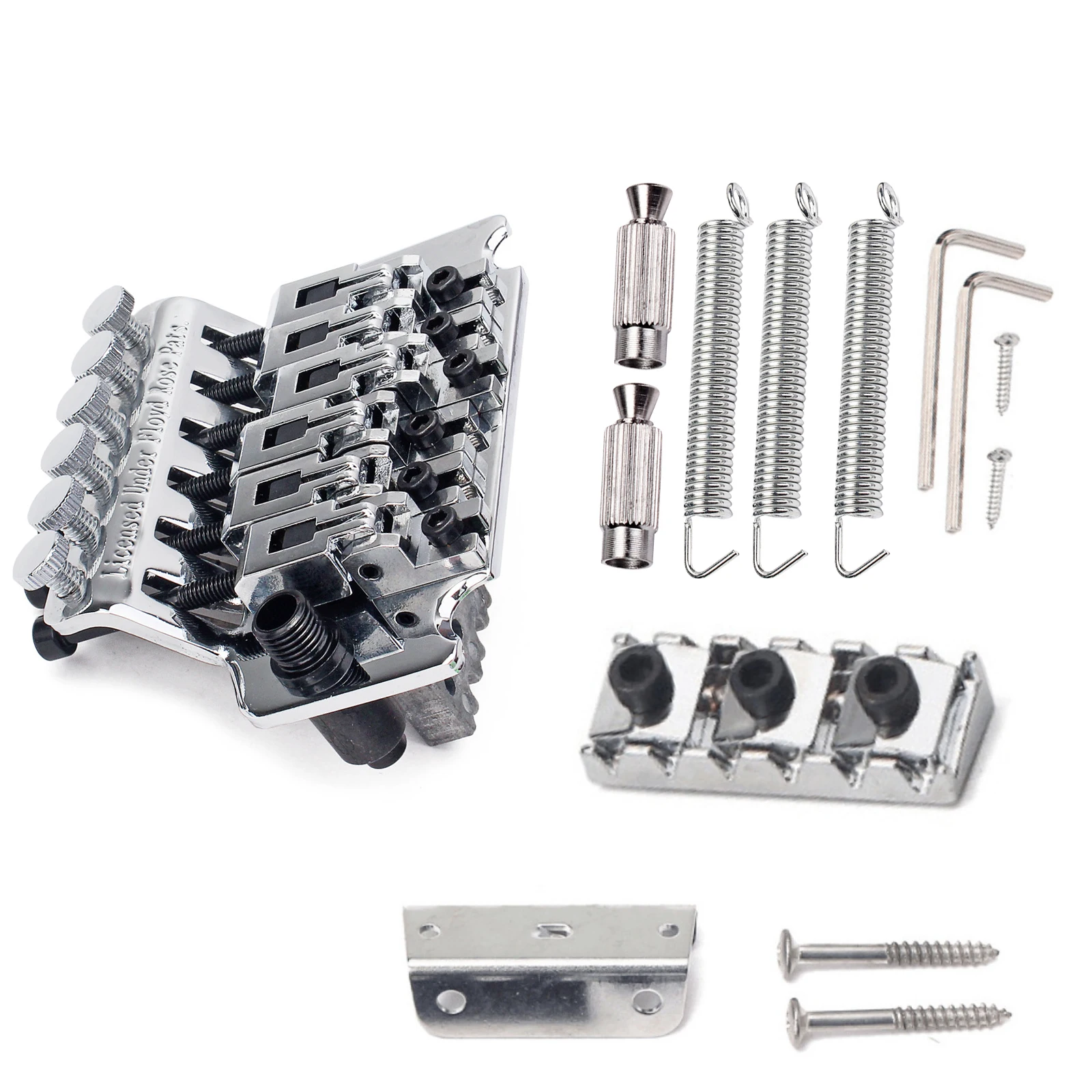 1 مجموعة الغيتار الكهربائي نظام اهتزاز خمر جسر اهتزاز مزدوج قفل جسر الفضة الجمعية اكسسوارات ل فلويد لروز