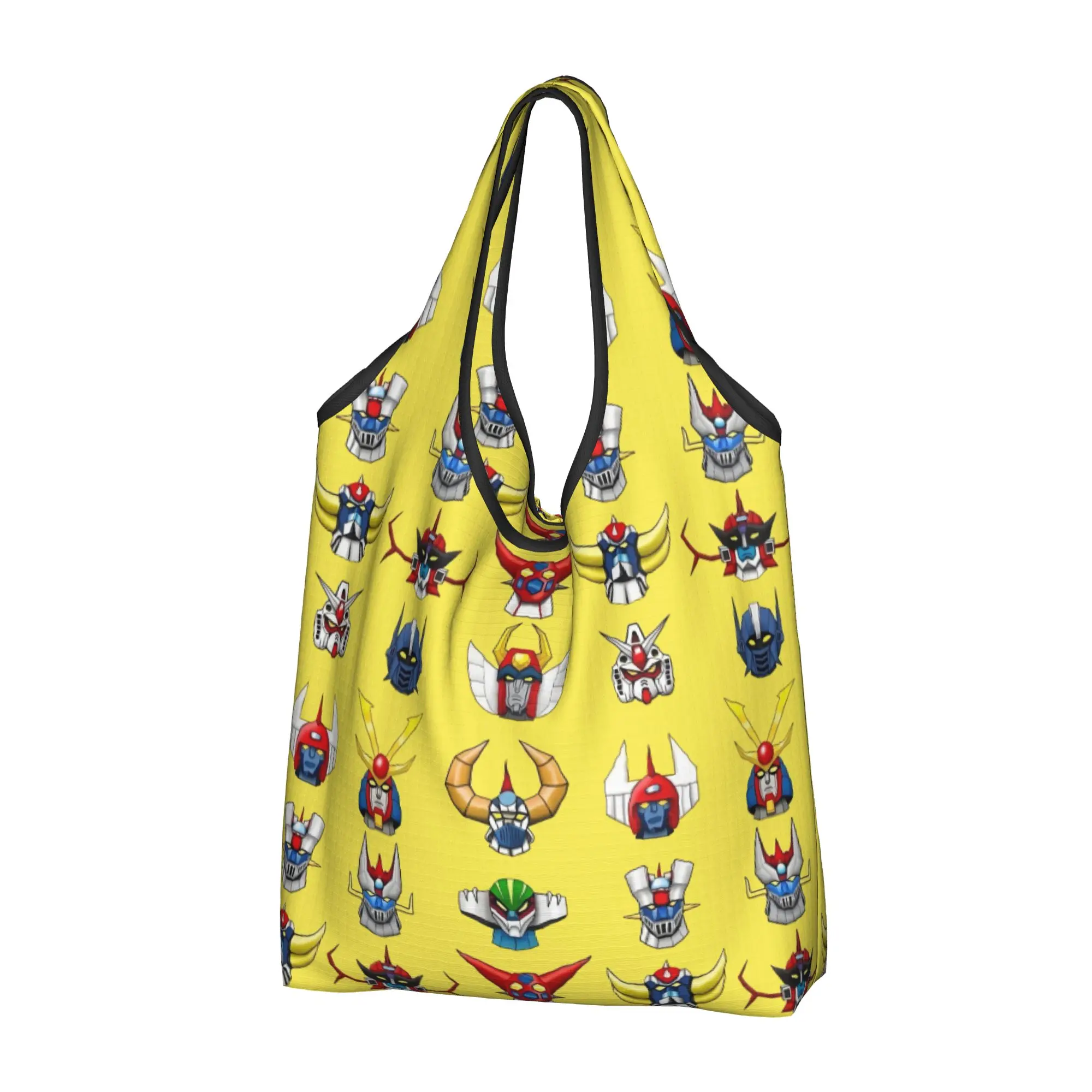 Cute Comic G-Grendizeres Manga Shopping Tote Bags Portable Comic Grocery Shoulder Shopper Bag