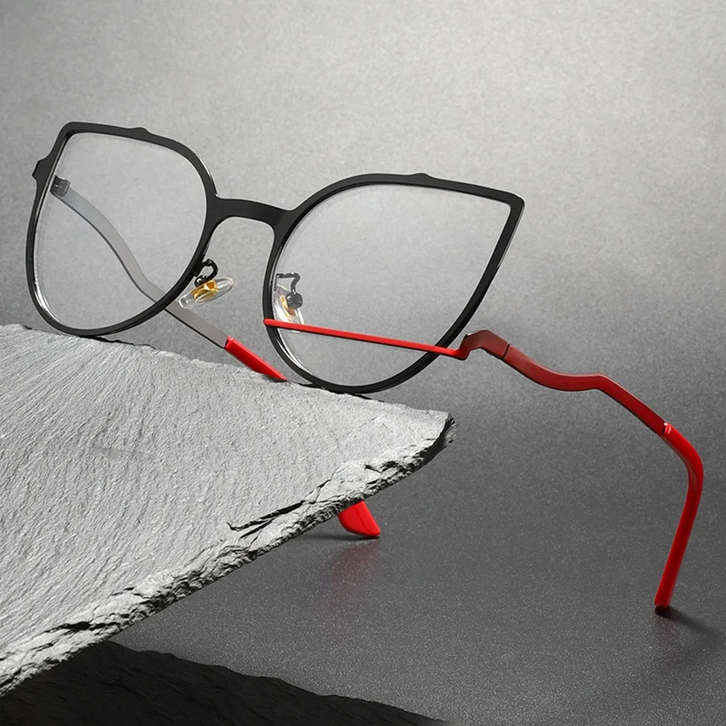 Blue Light Blocking Glasses Oversized Full Frame Glasses Metal Eyeglasses Frames Stylish Fashion Prescription Glasses For Street