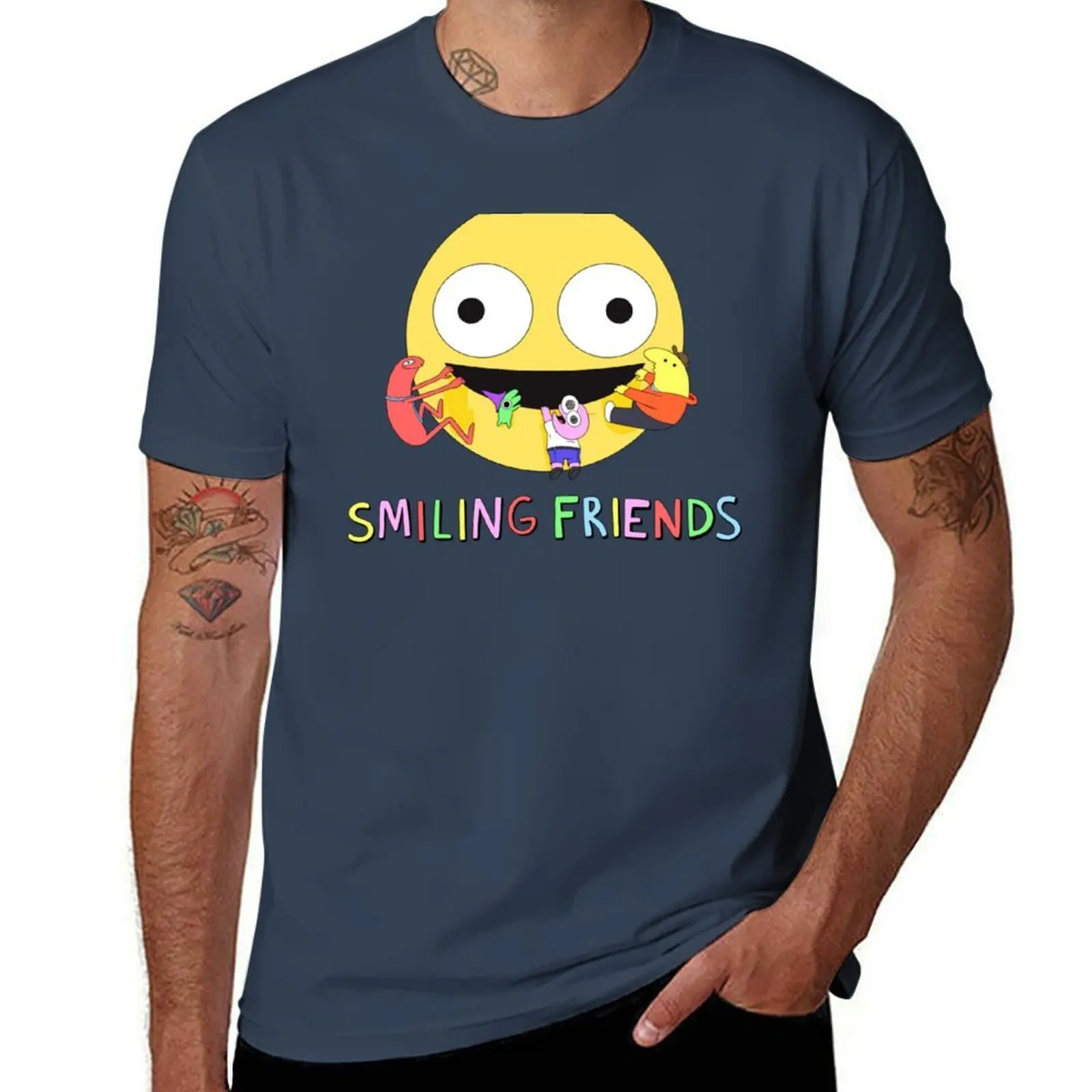 

Футболка SMILING FRIENDS, хлопковая футболка, мужские футболки с принтом из 100%