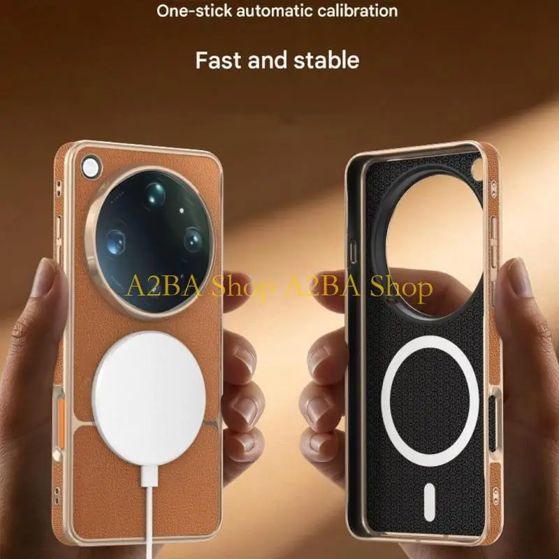 A2BA Leather Texture Cover for Find X9 Shockproof Protector Case Cover Shell