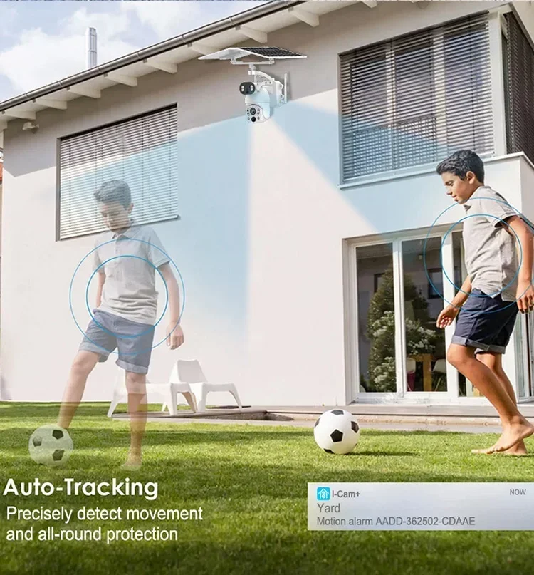 CHAFON  5MP Dual Lens Linkage Panoramic Two Way Audio PIR Human Detection 4G WIFI  Dual Solar Security Camera