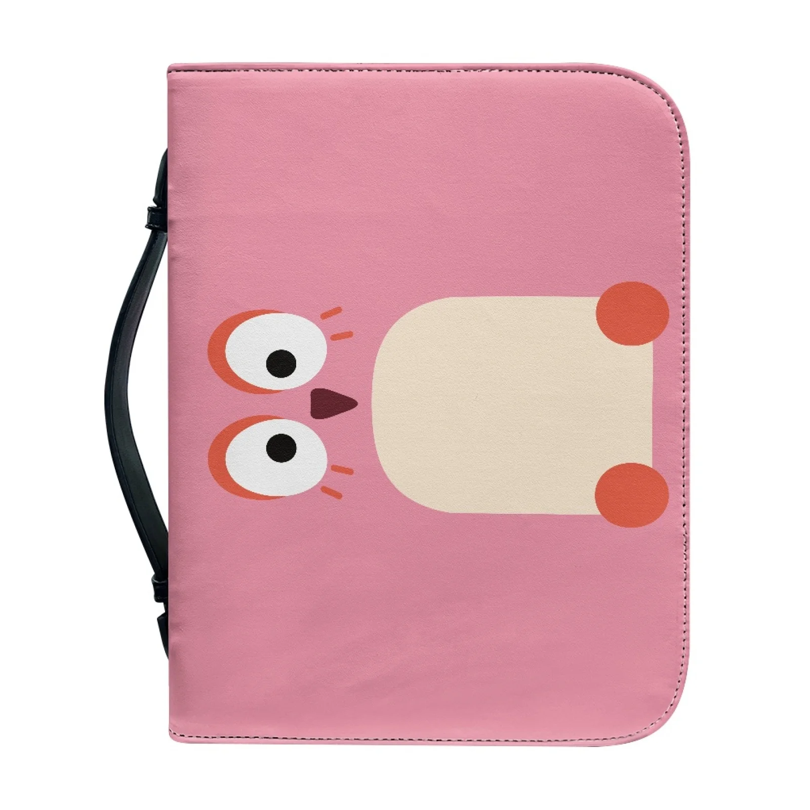 XIXIRIMIDO Pink Owl Face Large Capacity Church Bible Bag for Travel PU Leather Bible Bags New Trend