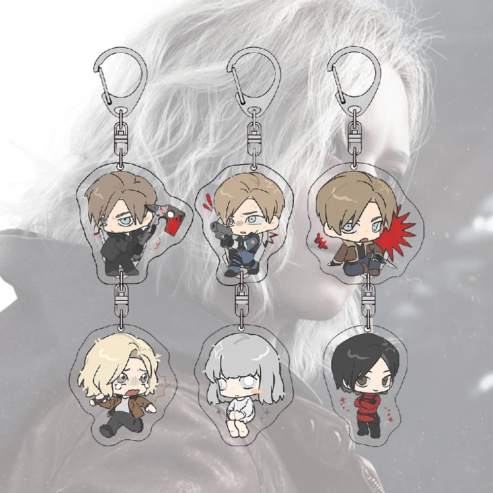 6cm Acryl-Schlüsselanhänger Resident Evil Claire Redfield Niedlicher Q-Charakter-Anhänger Beliebtes Spiele-Fan-Modeaccessoire Geschenk