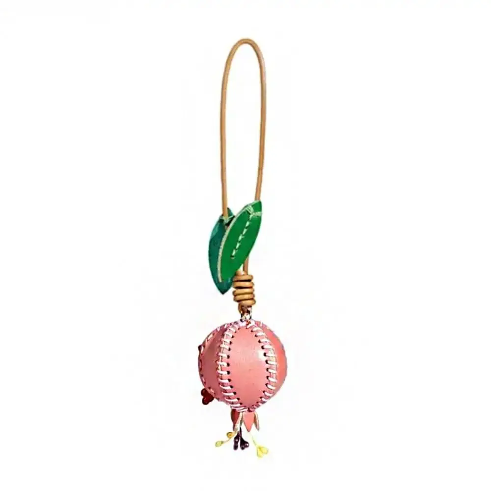 Multi-color Hanger Pomegranate Fruit Pendant Car Keyring Cartoon Leather Keychain Handmade Creative Bag Pendant Women