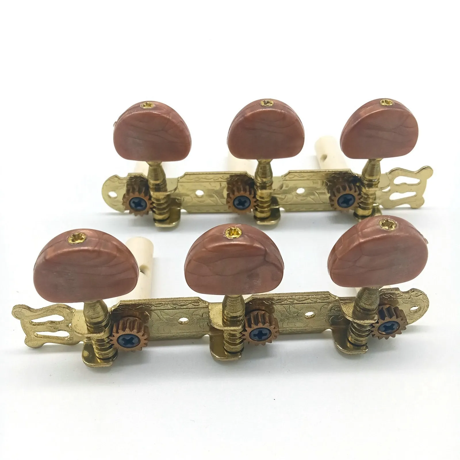 

2Pcs Classical Guitar Tuning Pegs Keys Machine Heads 3L3R Professional Guitar Accessories Guitar Parts,Red-Brown