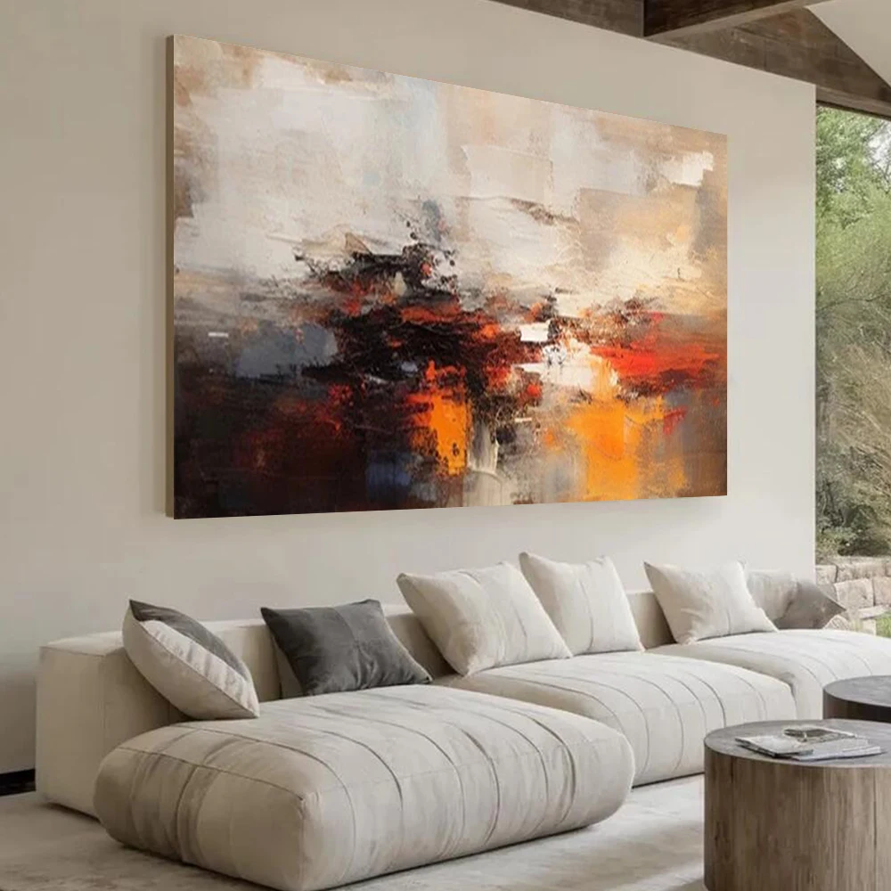 Large Size 100% Hand Painted Abstract Oil Painting On Canvas Picture Decoration Living Room Wall Art Paint Decor Home Mural Trim