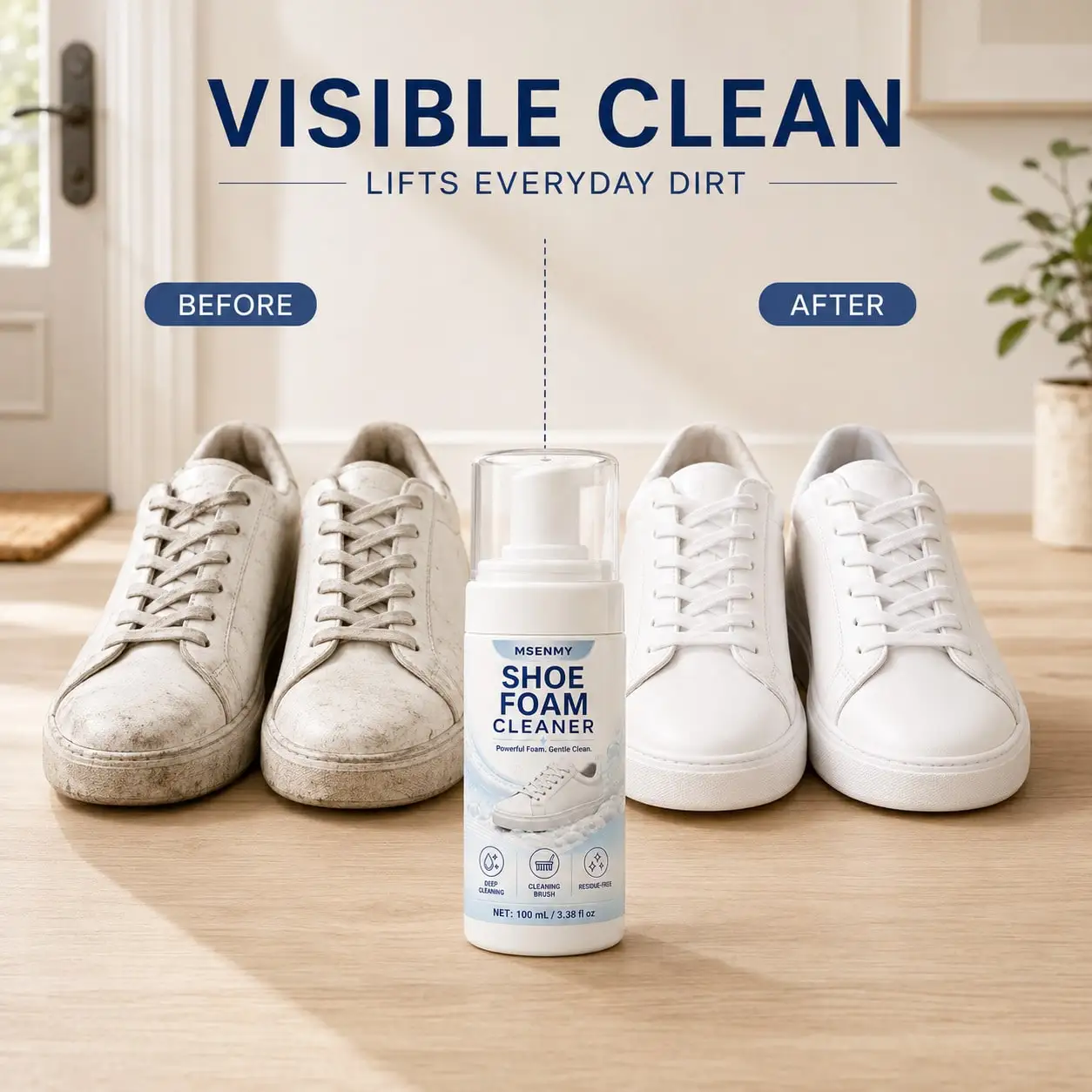 3-In-1 Shoe Cleaner Kit, Foam Sneaker Cleaner With Brush & Towel, Powerful Stain Remover For White Shoes, Leather, Canvas, Everyday Shoe Care SX260827103558507410062