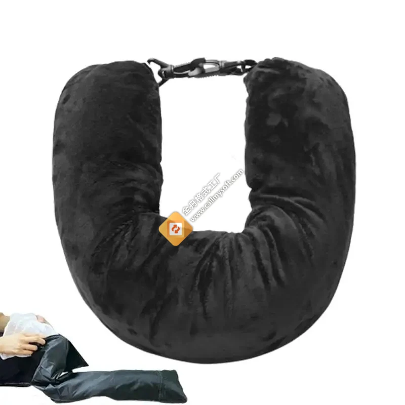 Fillable Neck Pillow Space-saving Portable Travel Pillow Refillable Fillable Clothes Neck Support Cushion For Car Train Airplane