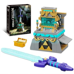 The Master Sword Shoous Legend Famous Games Kit de pièces de construction, nuits de construction, micro château Hyrule, jouets d'assemblage pour enfants, cadeaux