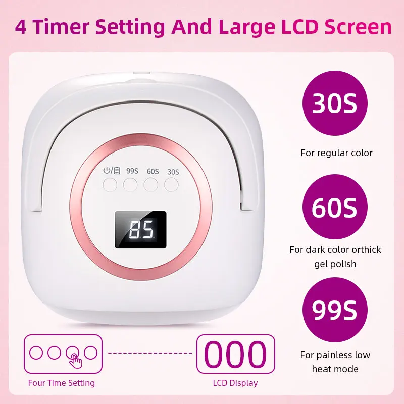 โคมไฟ LED UV 72W สำหรับเล็บโคมไฟแบบพกพาพร้อมเซ็นเซอร์อัตโนมัติเหมาะสำหรับอุปกรณ์เครื่องมือทำเล็บเจลแบบมืออาชีพ