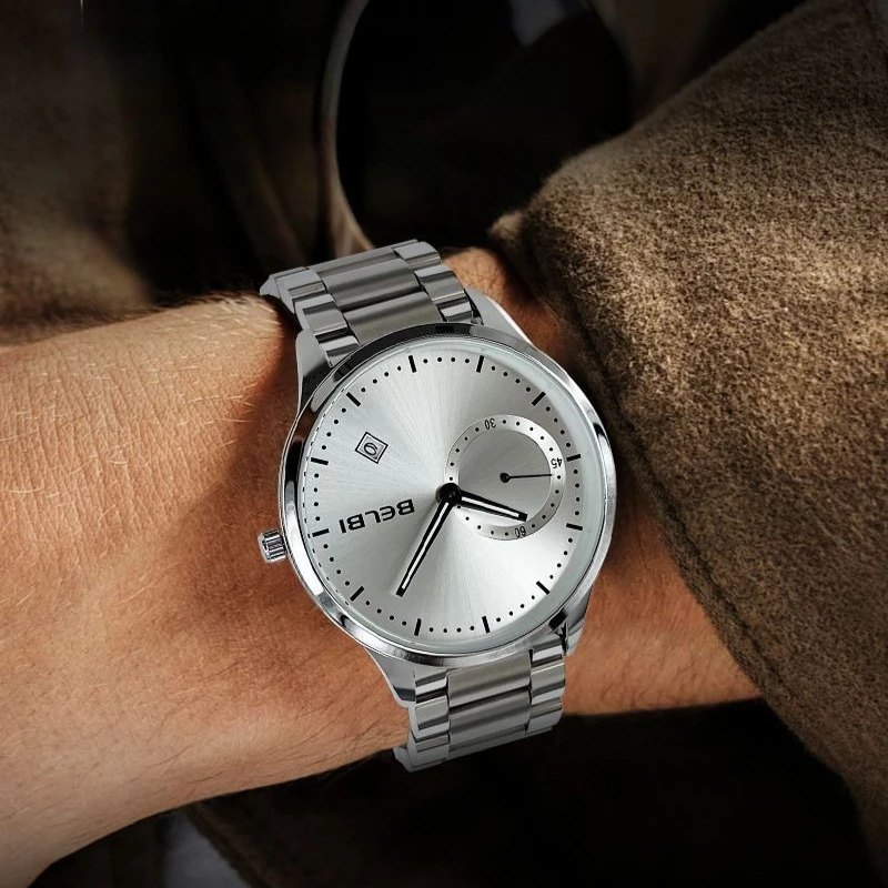 2025 Business Man's Quartz Wristwatch Minimalist Gold Chronograph Sport Watch Stainless Steel Waterproof Strap Men's Watch