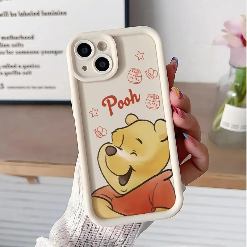 Disney Stitch Winnie Case for Apple iPhone 11 15 Pro Max 14 Plus 13 12 Mini Shockproof Protective Bumper Funda Soft Phone Cover