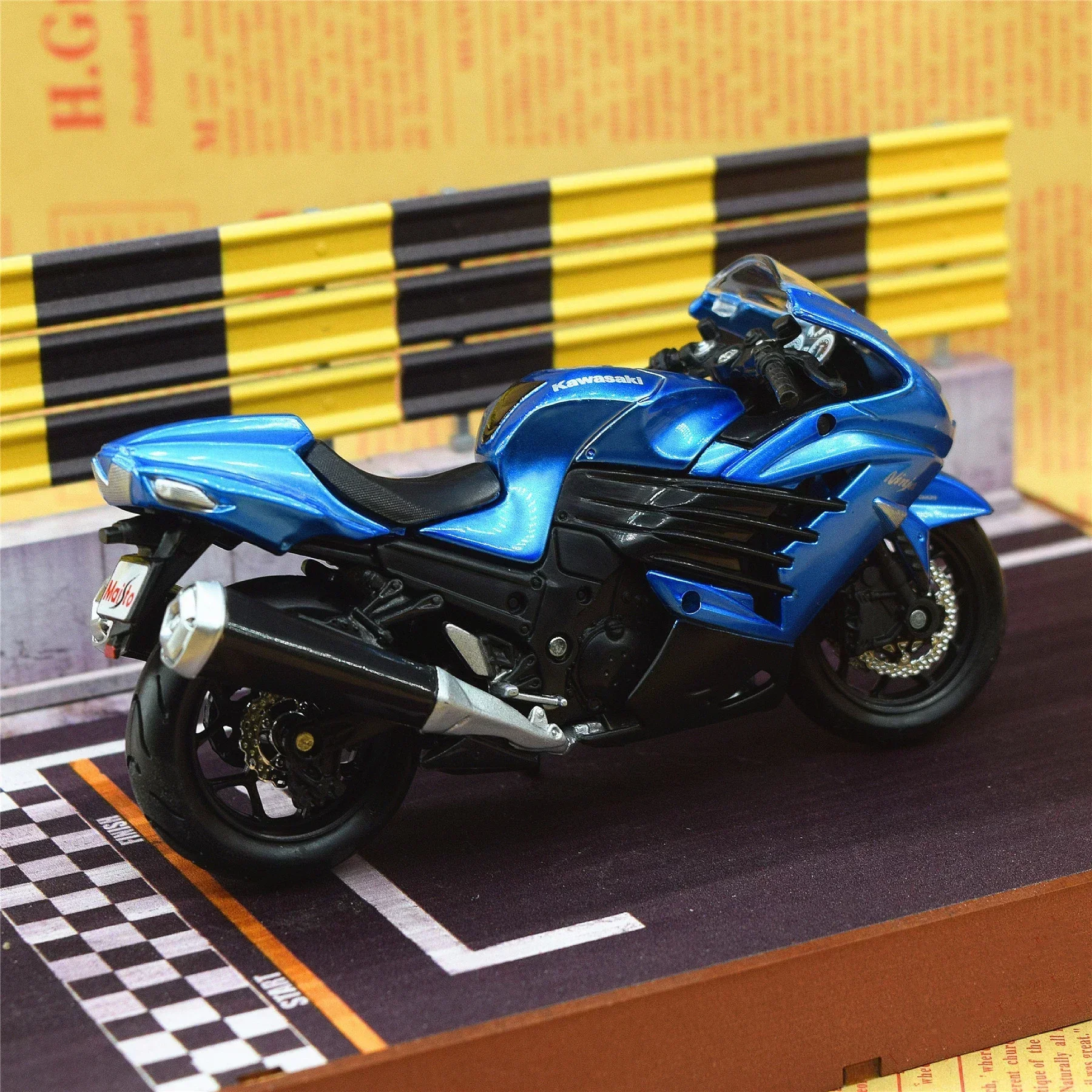Maisto 1:18 kawasaki ninja ZX-14R liga esportes modelo de motocicleta diecast metal brinquedo corrida rua motocicleta modelo presentes das crianças