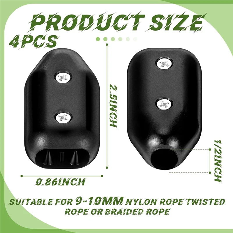 Hot Sale-1/2 Inch Reusable Rope Clamps 4 Pcs Plastic Chain Connectors Suitable For 9-10 Mm Nylon Braided Ropes
