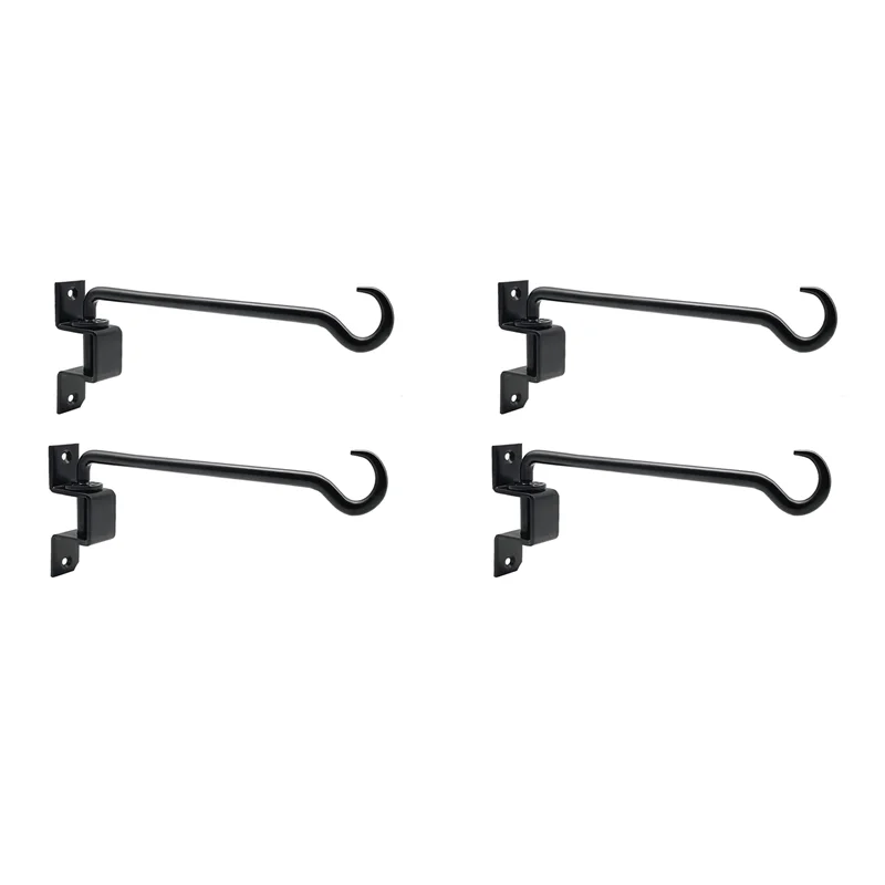 

A43T 16 Inch 4 Pack Swivel Plant Hangers Outdoor Heavy Duty- Plant Hanging Hook Bracket For Flowers Baskets Pots Bird Feeder