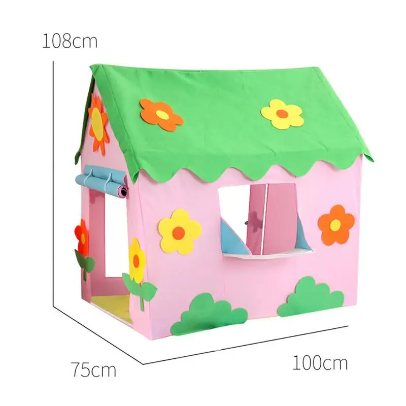 휴대용 놀이 어린이 텐트 농가 스타일 공주 어린이 놀이 집 텐트 실내 야외 성, 앙팡 방 집 어린이 선물