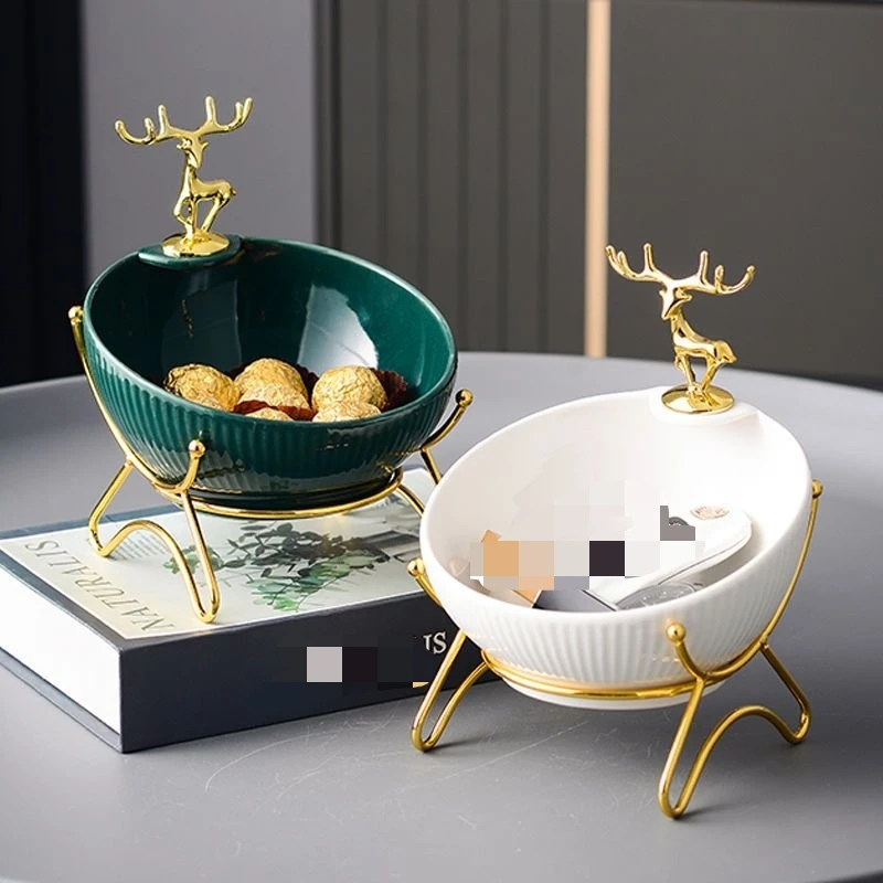 

Porch Storage Tray Creative Figurines Ornaments Living Room Desk Home Decoration Ceramic Keys Candy Storage Box