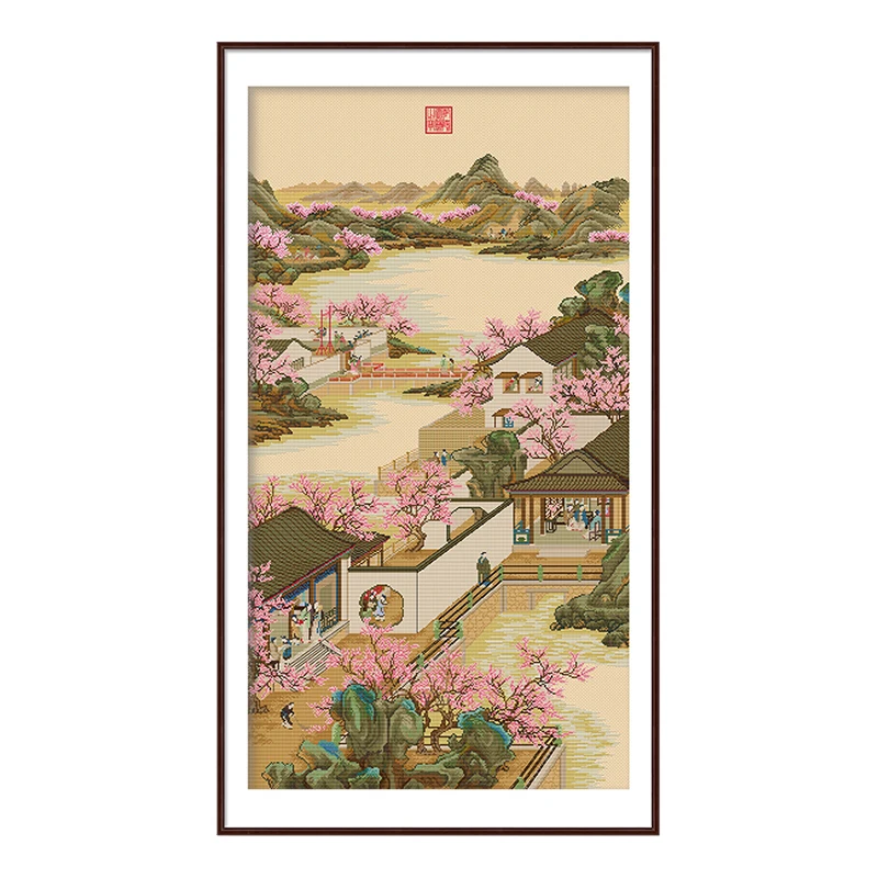 

Custom Polyester Embroidery Canvas, Cross Stitch Art, Home Decorative, China Yongzheng Emperor March, Vintage Painting