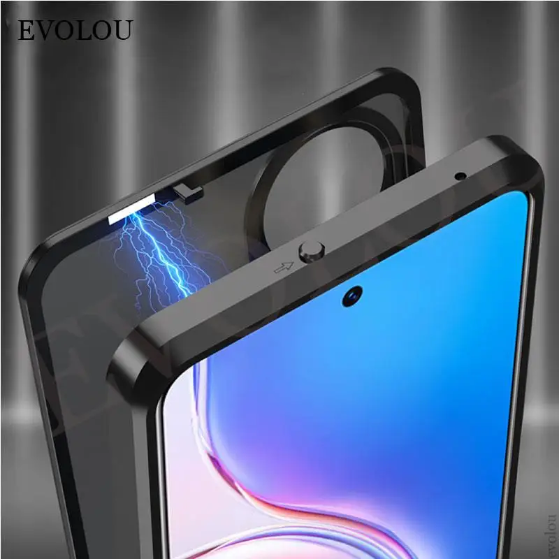 Shockproof Case For Oneplus Nord CE 3 Lite CE3 5G Ultra-Thin Aluminium Alloy Metal Frame Bumper + Tempered Glass Cover For 1+N30