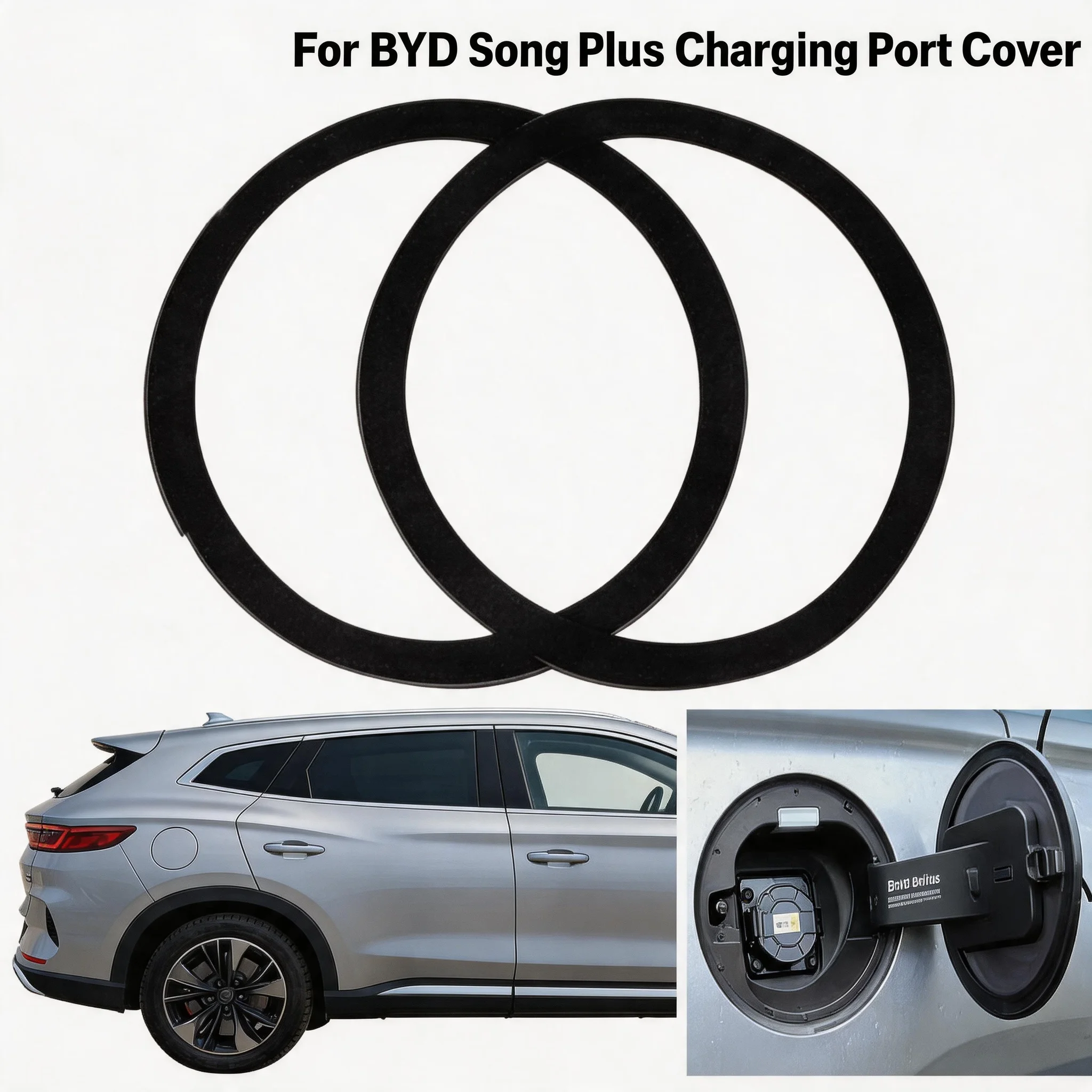 

Fuel Tank Cover Charging Port Cover Silicone Dust Plug Protective Sealing Ring For BYD Song Plus Waterproof Dustproof Protector