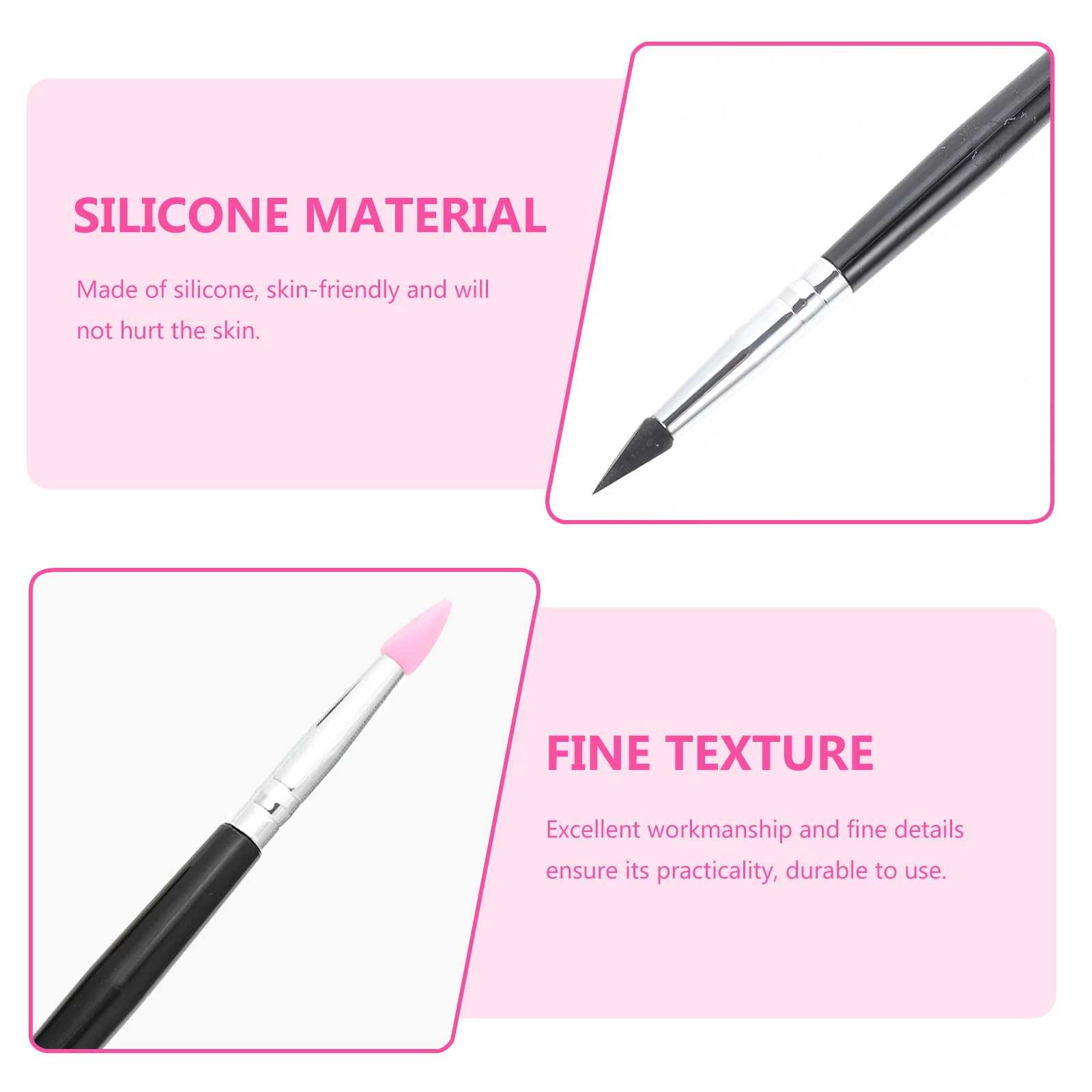 Set di pennelli per trucco da donna da 5 pezzi Applicatore per ombretto in silicone per la sostituzione dell'uso di cosmetici con paillettes per crema per labbra