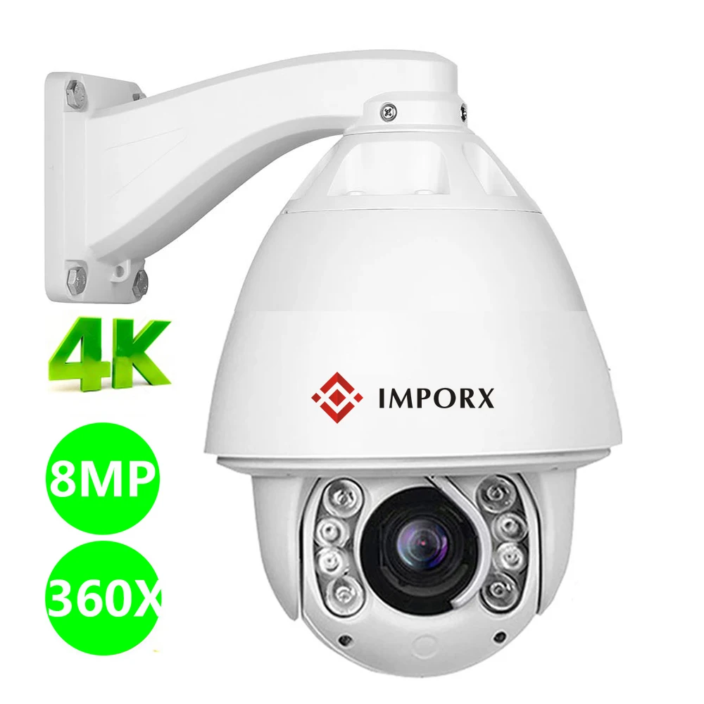 8MP 4K 360X Zoom Outdoor PTZ Speed Dome IP Camera Human Detection Security Camera P2P CCTV Surveillance