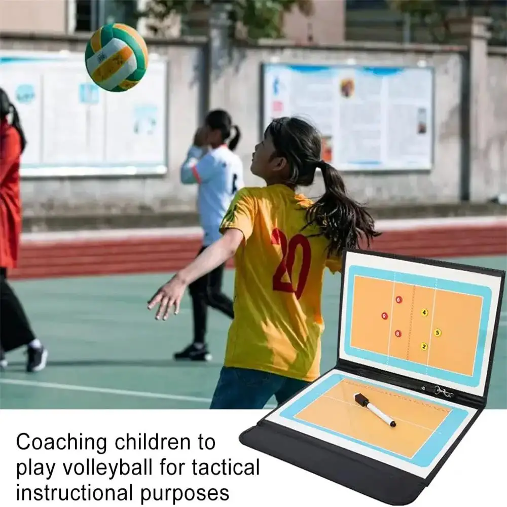 Foldable Volleyball Soccer Basketball Magnetic Tactic Board Coaching Strategy Board Marker Pieces 2in1 Pen Football Equipment