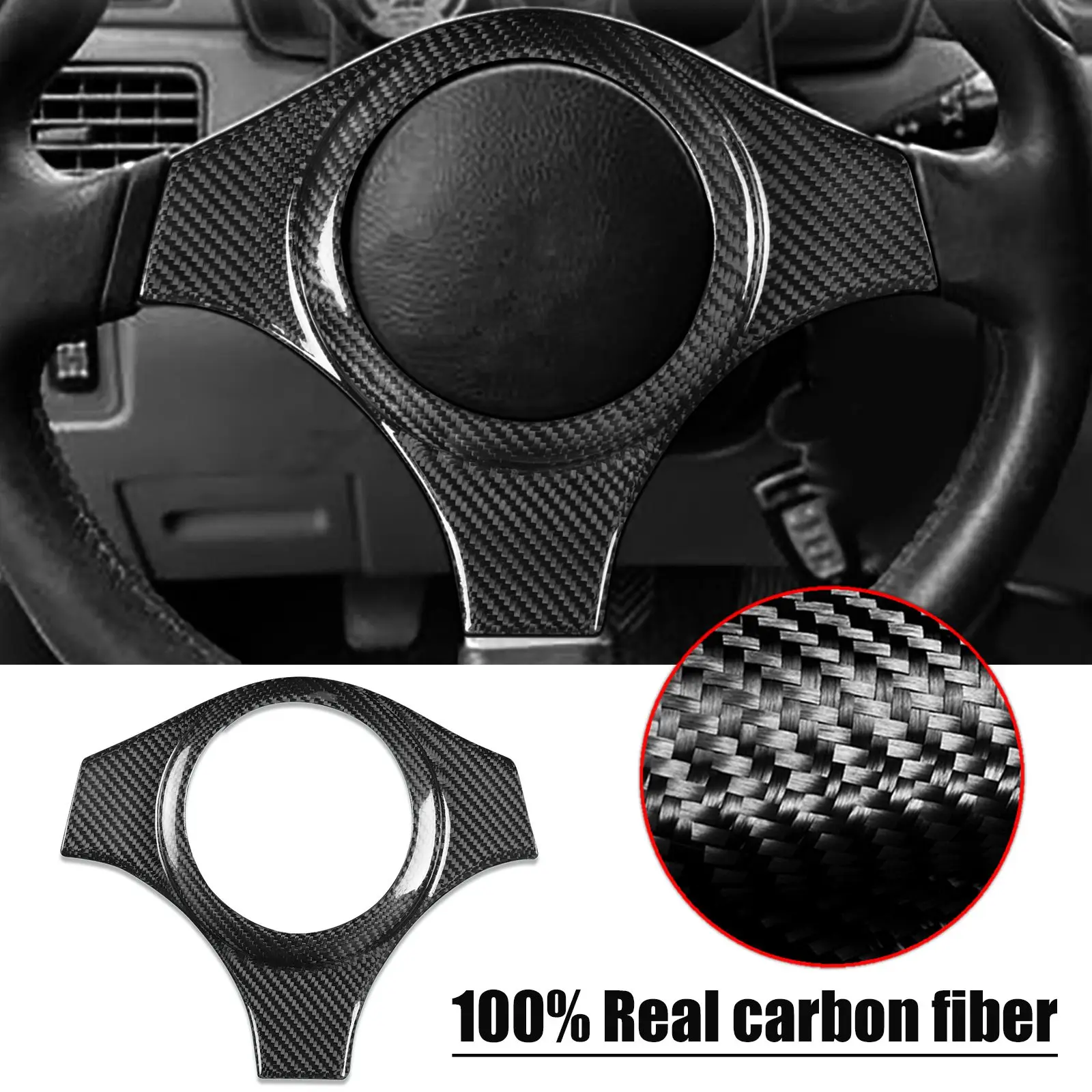 Red Dry Carbon Fiber Steering Wheel Cover For Mitsubishi Lancer EVO 7 8 9 2001-2007 - view 3