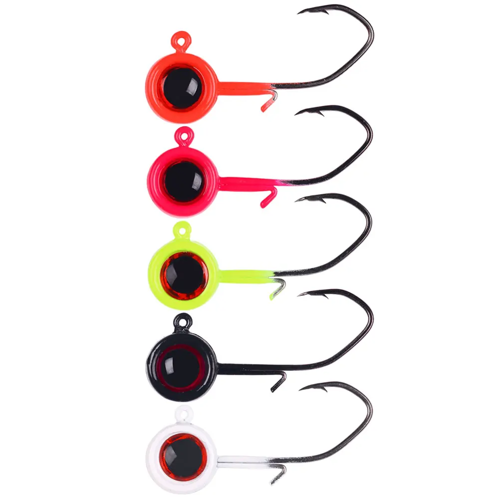 5 Stück/Beutel Big Eyes JigHead Haken 3,5g 1,7g 0,8g Swimbait Jigkopf mit 3D-Augen für Crappie, Barsch, Zander, Panfisch – Detail 1