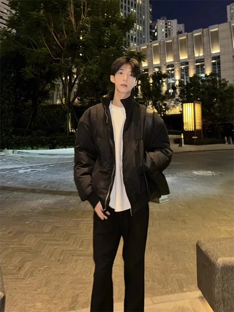 

Bla Bomber Pilot Jaet Men's Cotton Coat ort High Street Sle Winter Warm Zipper Closure Casual Faion Outerwear