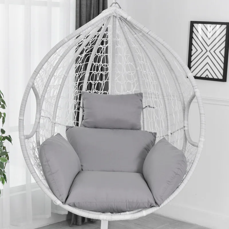 Solid Color Hanging Swing Egg Chair Cushion Cover+ Outdoor Pillow Case Garden Lounger Cushion Cover with Cotton