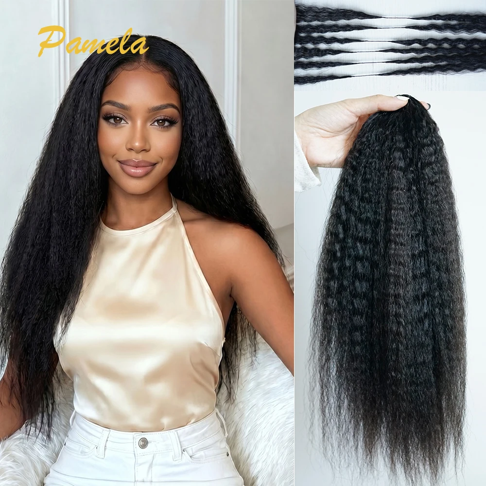 

Kinky Straight Crochet Hair Feather Crochet Braids 100% Virgin Human Hair Extension Knotless Braided Human Hair Extensions
