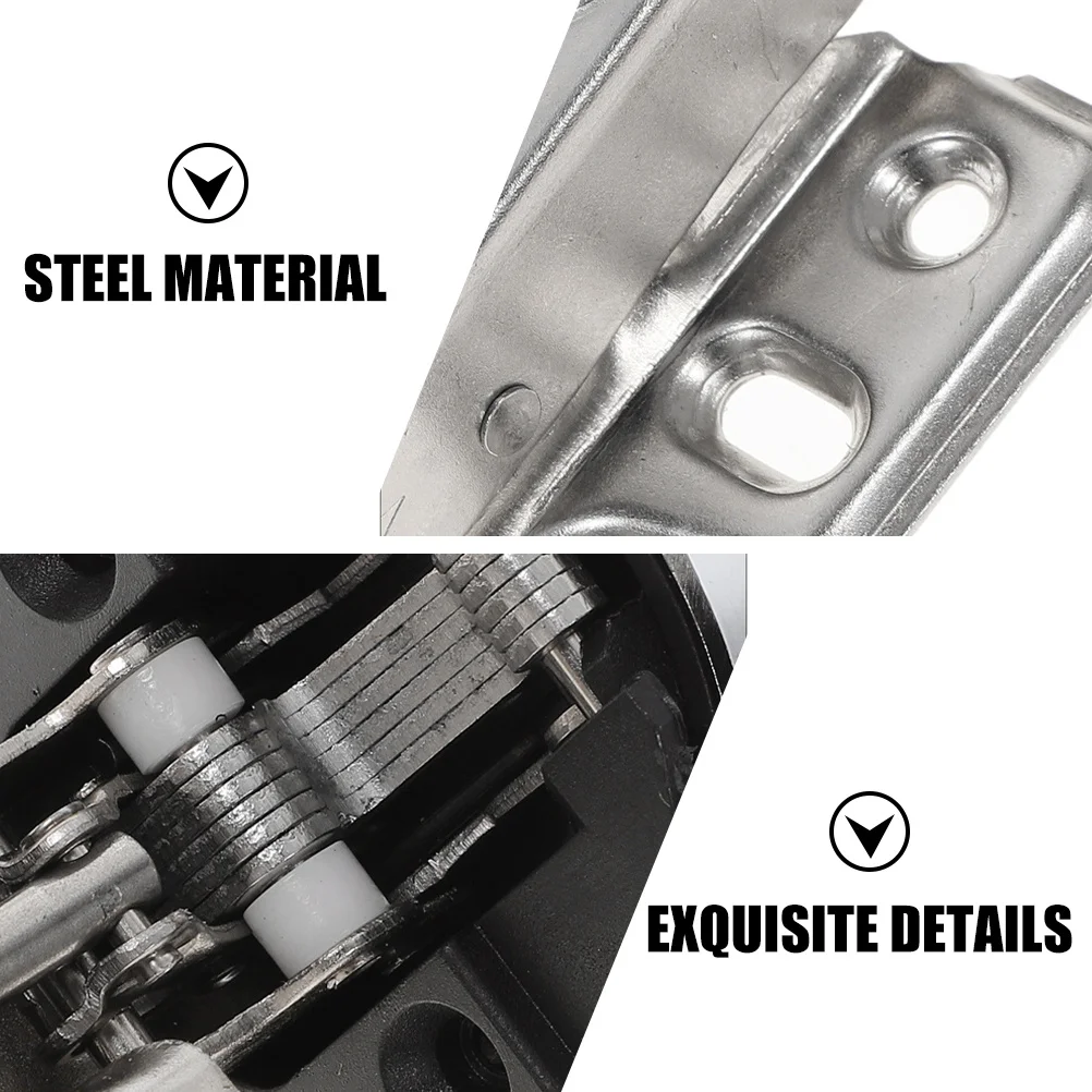 

4Pcs Glass Hinges Durable Cold Rolled Steel for Cabinet Doors Damping Quiet Close Silver Silver Cabinet Hinges