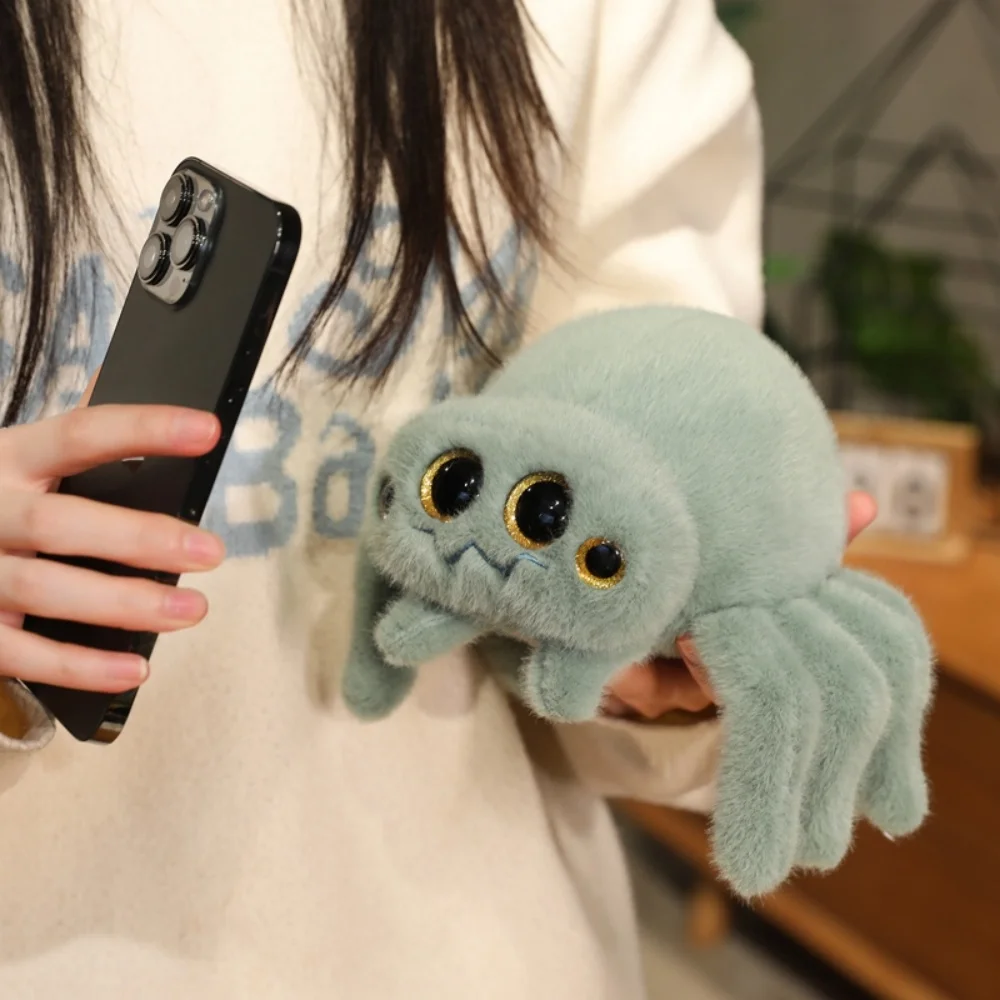 น่ารัก Four-Eyed Spider Plush ของเล่นตุ๊กตาสัตว์ตุ๊กตาสี Spider Plush ตุ๊กตาตกแต่งฮาโลวีน