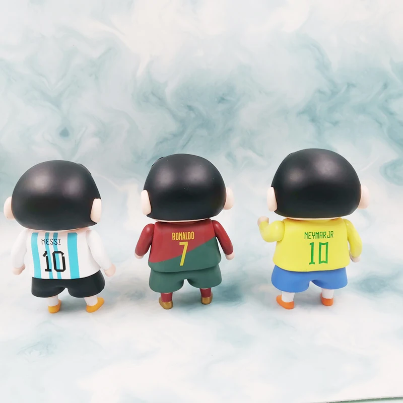 Crayon Shin-chan Figure 13cm Cos Lionel Messi Cristiano Ronaldo Neymar Anime Peripheral Collection Pvc Statue Gift Toy For Kids