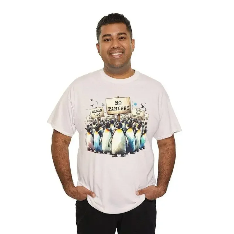 Tariff Penguins Protest T Shirt Heard Island Funny Animal S 5Xl Multicolor