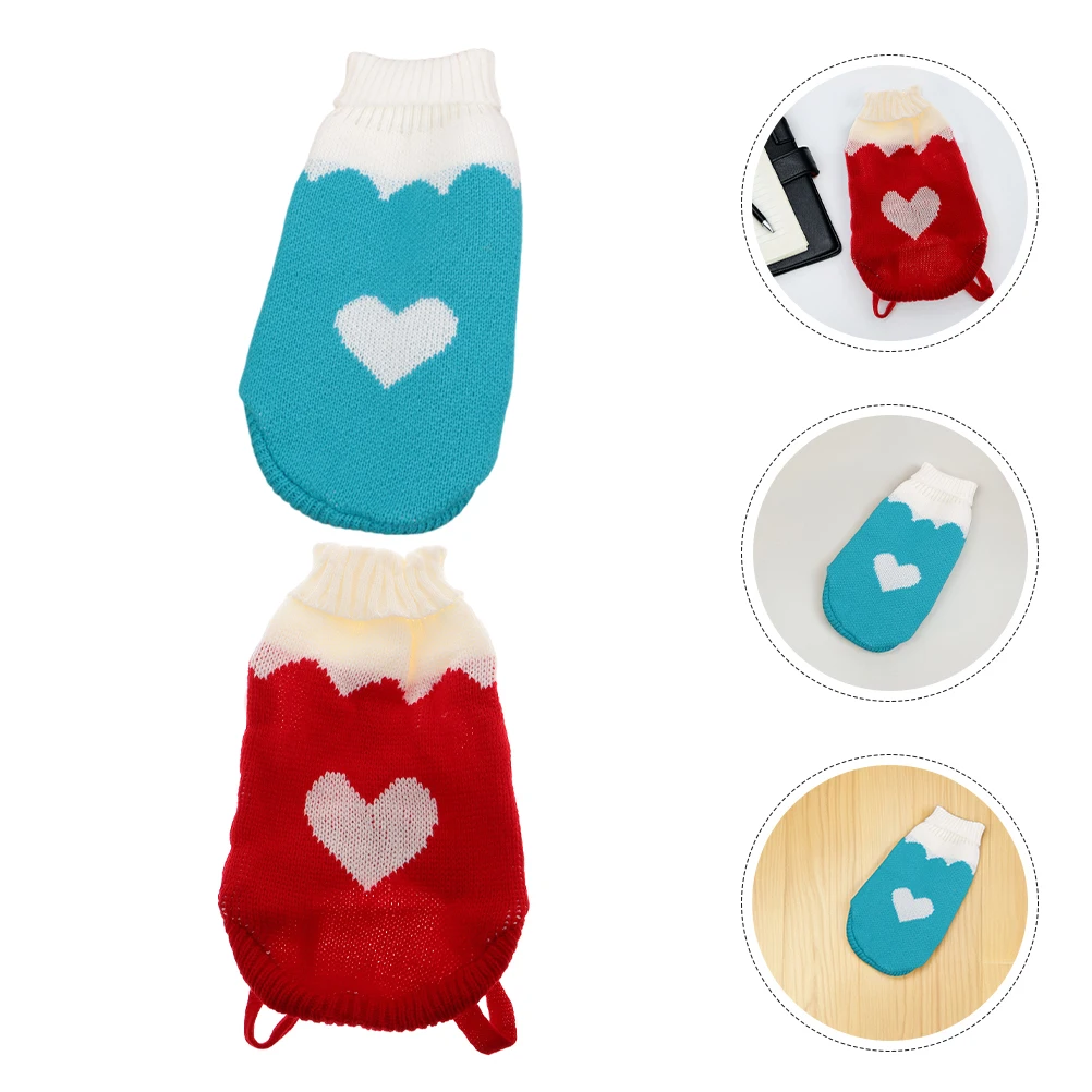 

2 pcs Pet Sweaters Knitted Colorful Dog Cat Winter Clothes Warm Durable Small Medium Puppy Kitten Apparel Cozy Fashionable