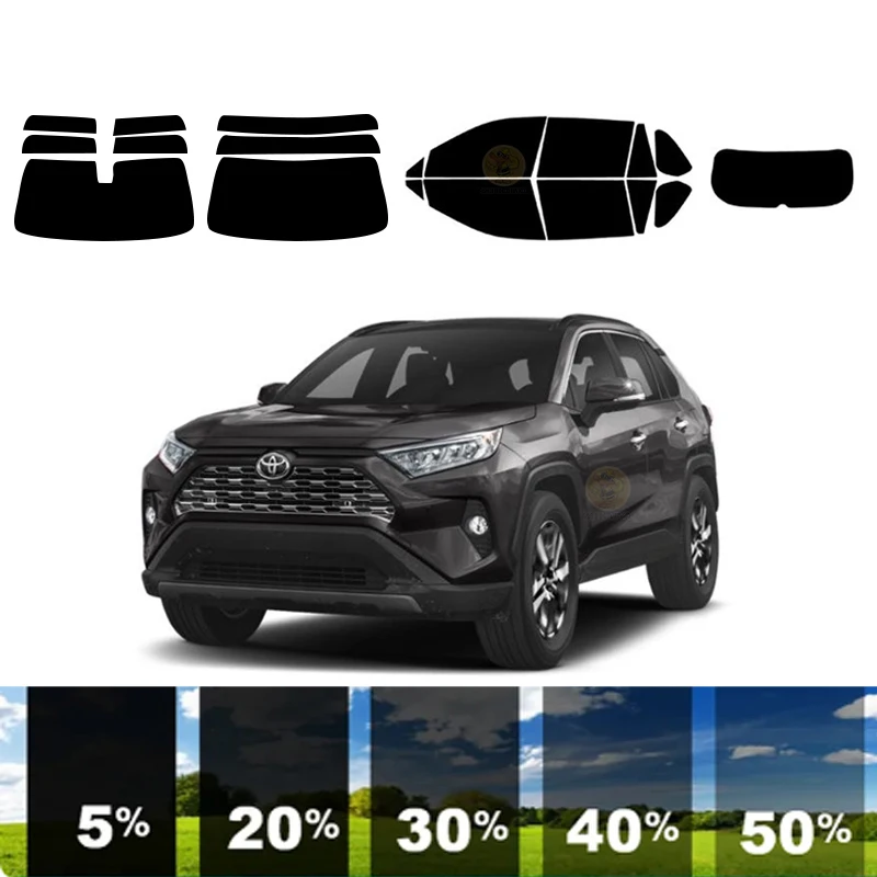 

precut Removable Window Tint Film For Car 100% UVR 5%-35%VLT Heat Insulation Carbon ﻿For TOYOTA RAV4 4 DR SUV 2019-2023